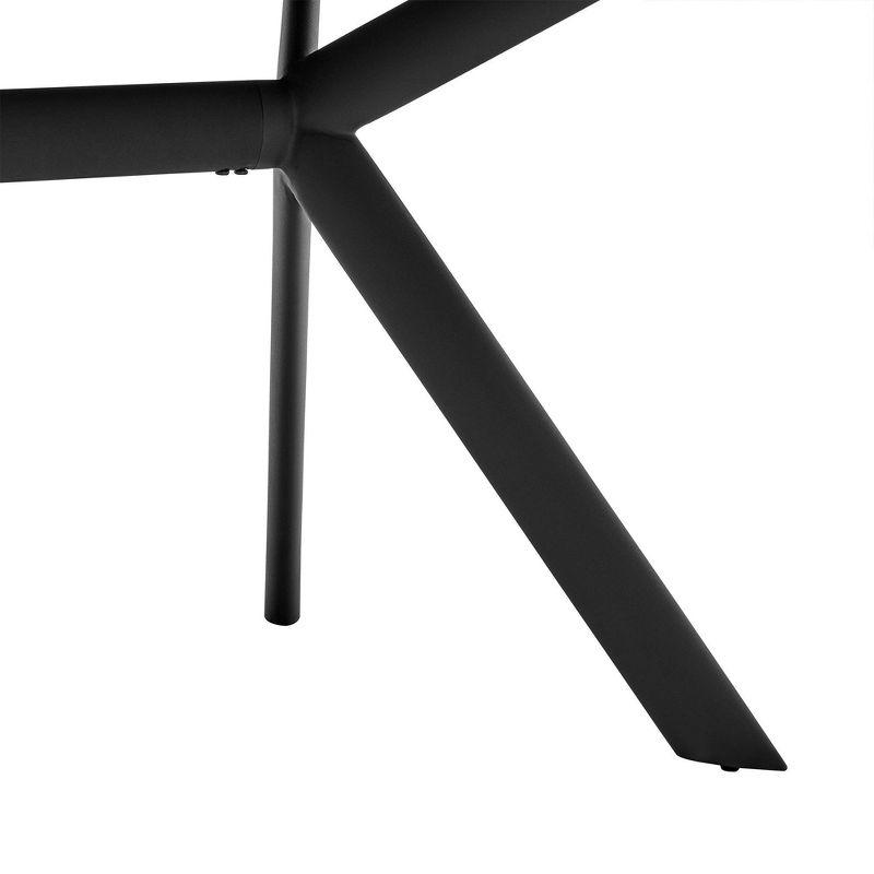 63" Rectangular Margot Top Finish Dining Table Dark Gray/Black - Armen Living: Sturdy Metal Frame, Seats 6