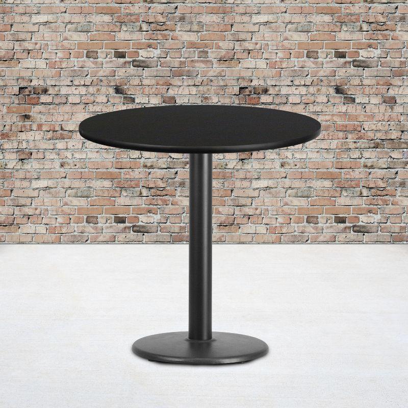 Contemporary 30'' Round Black Laminate Dining Table