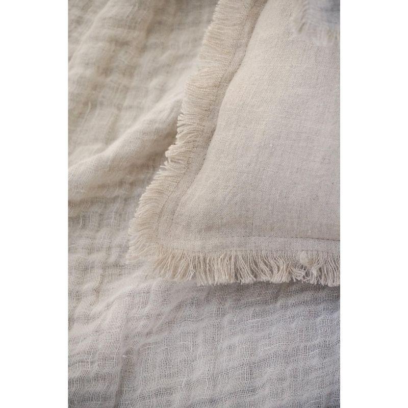 Anaya Fringed Linen Reversible Throw Pillow