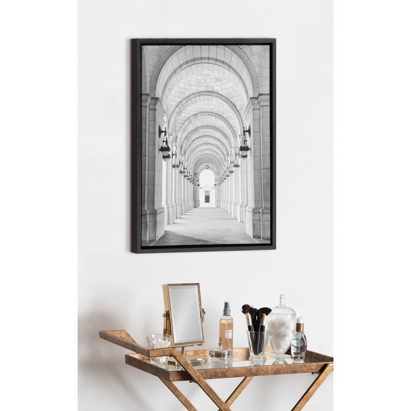 Kate and Laurel Sylvie Union Station Framed Canvas by Golie, 18x24, Black