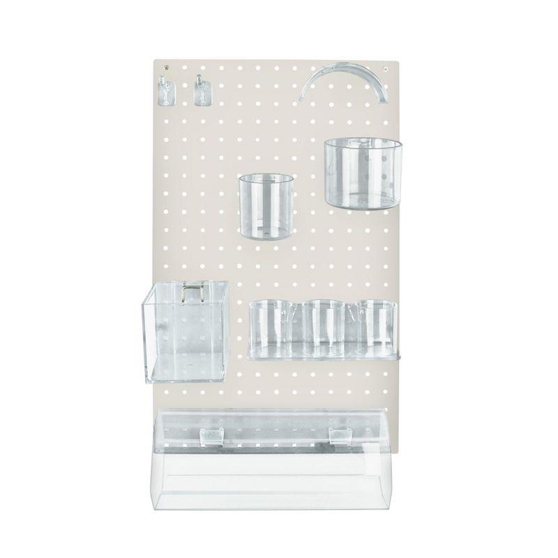 The DIY Multi-Purpose 10-Piece Pegboard Wall Organizer Kit with One Panel and Accessory Assortment (13.5"W x 22"H)