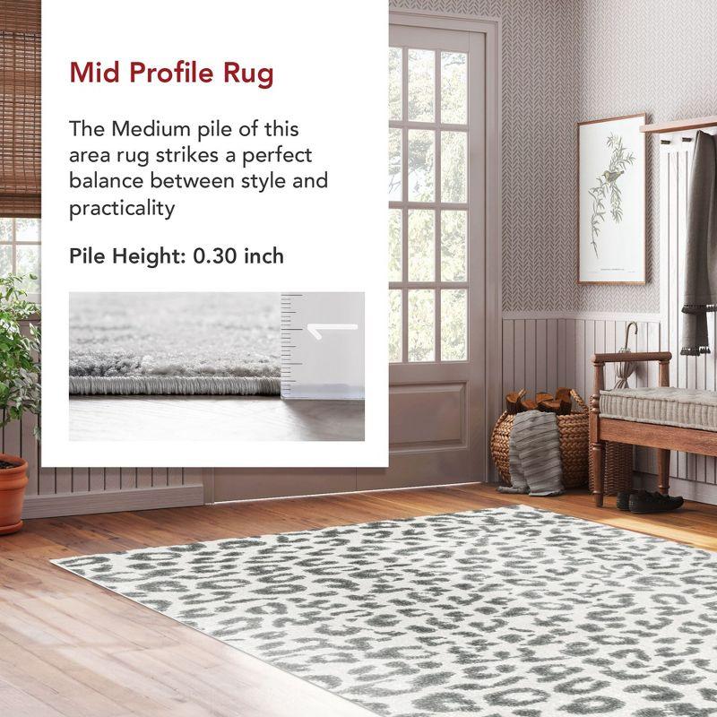 Nuloom Leopard Animal Print 10x14 Indoor Area Rug for Living Room Bedroom Dining Room Kitchen, Grey/Off White