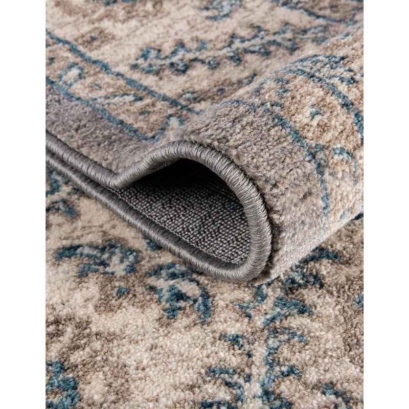 Unique Loom 6' 1 x 9' 0 Gray Salzburg Altstadt Area Rug