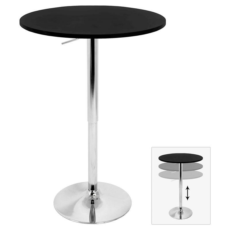 27.5" Elia Adjustable Pub, Bar and Counter Height Table: Chrome Pedestal Base, MDF Top, Kitchen-Friendly Table - LumiSource