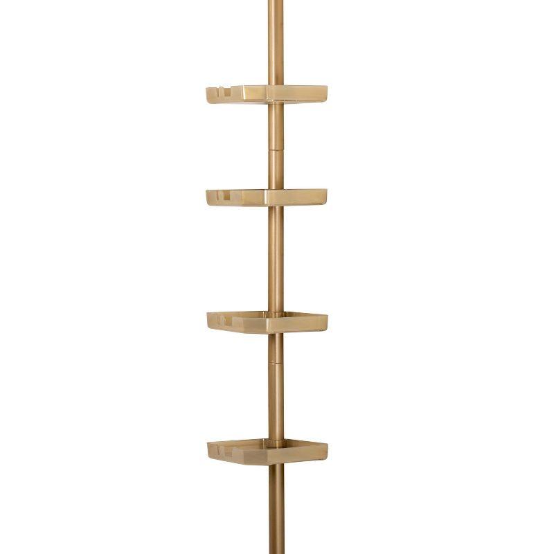 Gold 4-Tier Tension Mount Corner Shower Caddy