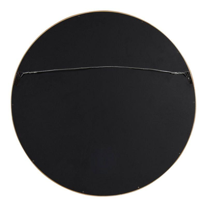 22" x 22" Hutton Round Wood Wall Mirror Natural - Kate and Laurel: Wall Mount, No Assembly Required