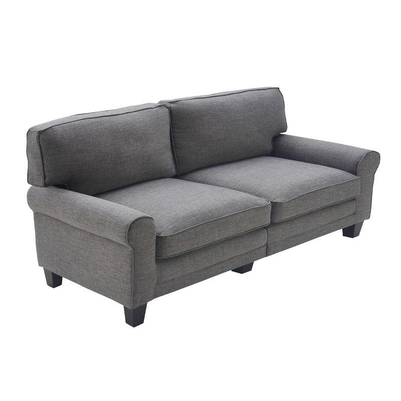 Serta Copenhagen 78" Sofa Couch for Two People with Pillowed Back Cushions and Rounded Arms