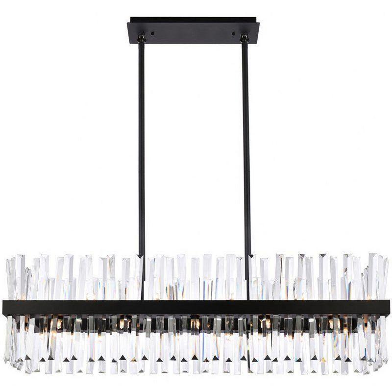 Black Crystal 24-Light Chandelier with Clear Royal Cut Prisms