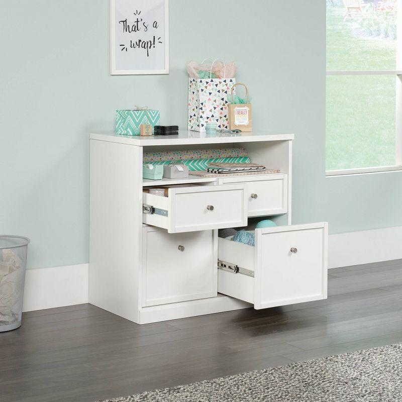 White 4-Drawer Office Storage Cabinet with Adjustable Shelving