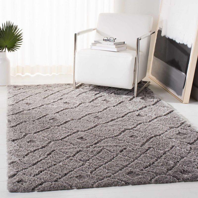 Sparta Shag SPG514 Power Loomed Indoor Accent Rug - Grey/Grey - 3'x5' - Safavieh