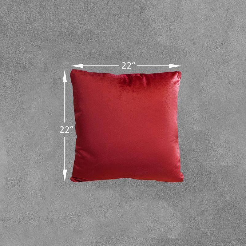 Maroon Velour Decorative Throw Pillows Set of 2