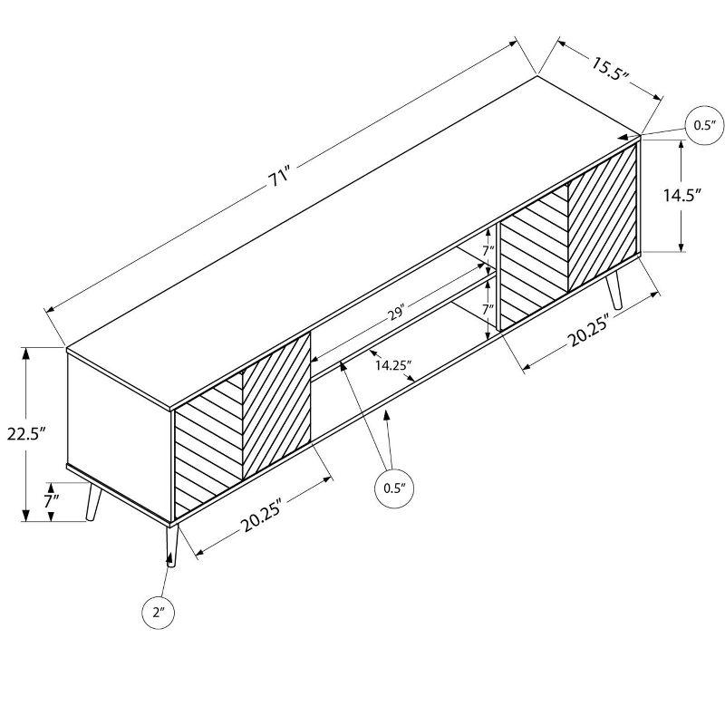 George Oliver Tv Stand, 72 Inch, Console, Media Entertainment Center, Storage Cabinet, Living Room, Bedroom And Black Laminate Metal, Contemporary, Modern