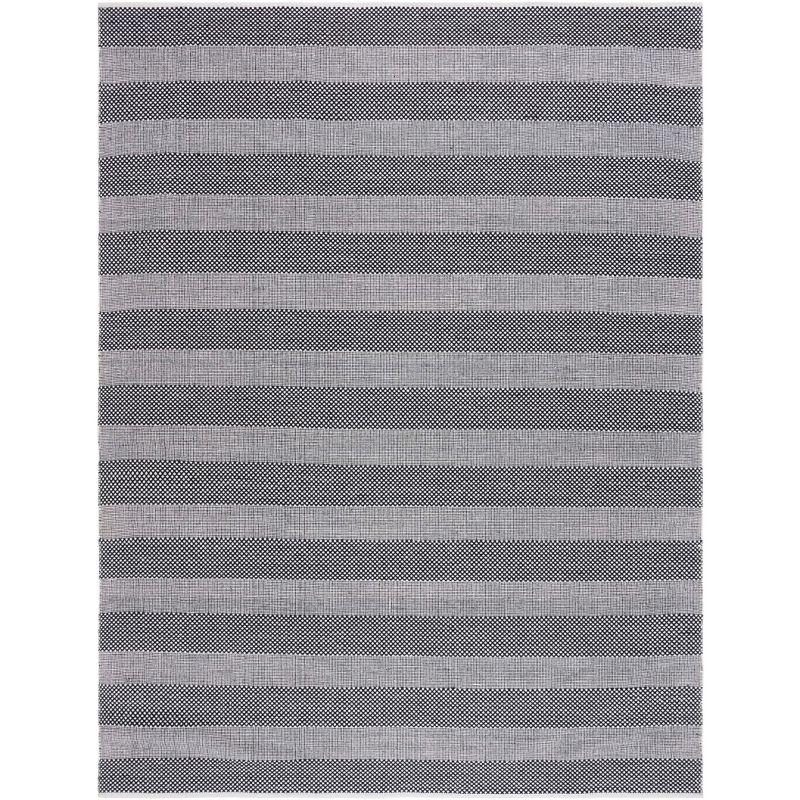 Striped Kilim STK802 Hand Woven Area Rug - Ivory/Black - 8'x10' - Safavieh.