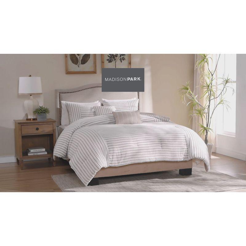 Taylor White/Natural Microfiber 5 Piece Comforter Set