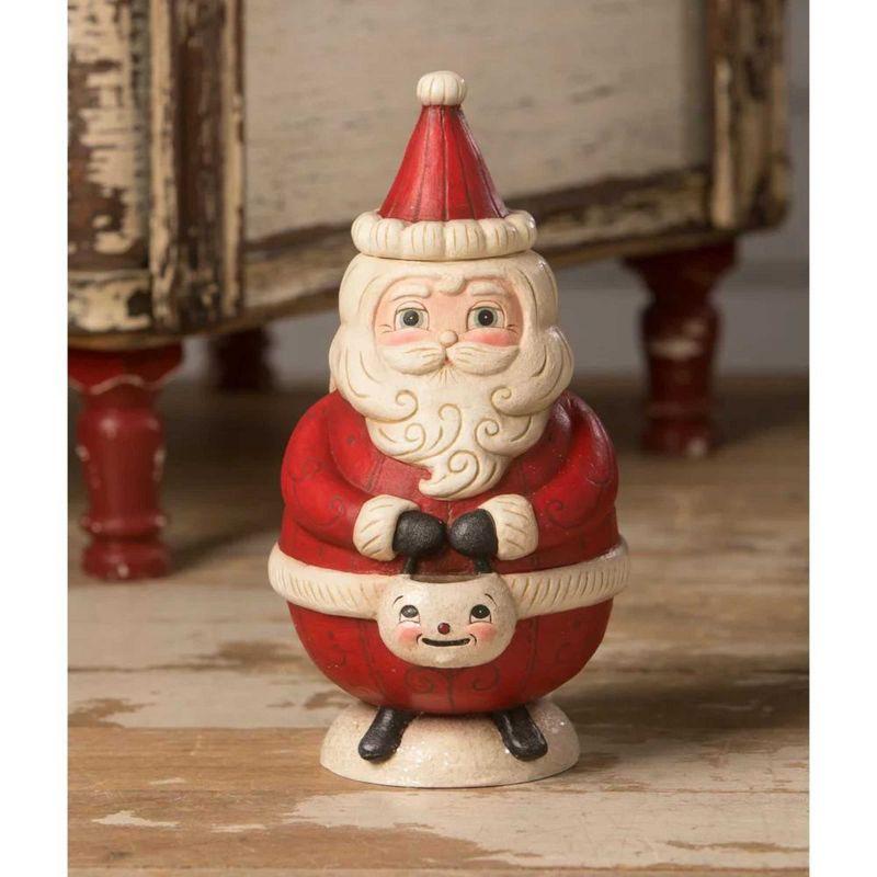 Johanna Parker 7.75 In St. Nick Jolly Jar Snowman Bucket Claus Santa Figurines