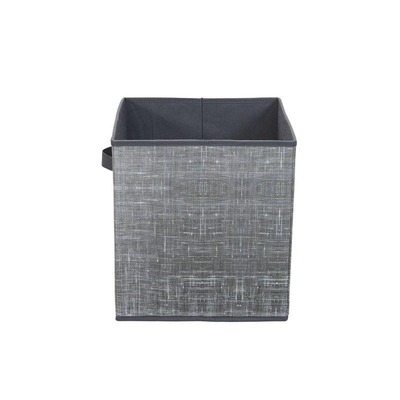 Household Essentials 2pc 12" x 13" Fabric Storage Bin Set Gray: Handcrafted, Folds Flat, Fits 13 Inch Cube Storage System