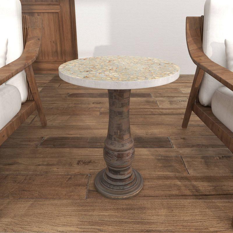 21" x 18" Rustic Wood Accent Table Gray - Olivia & May