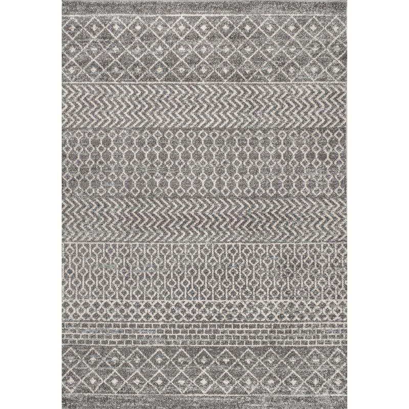 3' x 5' Arta Moroccan Modern Geometric Rug Area Rug, Gray/Cream - JONATHAN Y