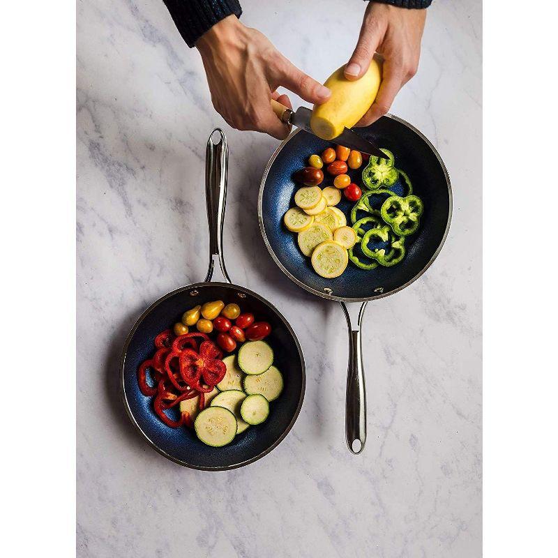Granitestone Blue 20 Piece Aluminum Non Stick Cookware & Bakeware Set with Ultra Nonstick Surface, Oven & Dishwasher Safe