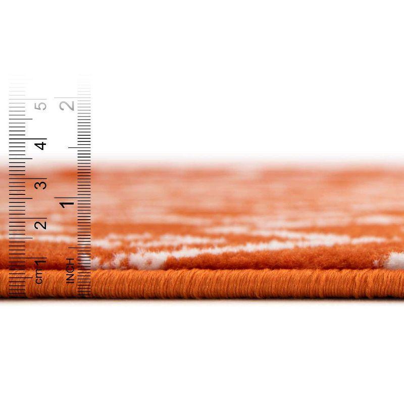 Rectangular Orange Trellis Stain-Resistant Synthetic Rug