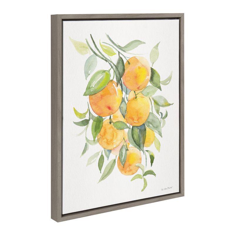 18" x 24" Sylvie Orange Citrus Framed Canvas by Patricia Shaw Gray - Kate & Laurel All Things Decor: Modern Wall Decor, Digital Art