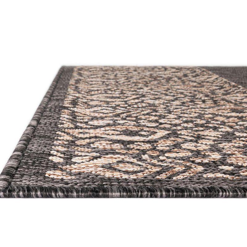 Unique Loom Outdoor Border Floral Border Floral Woven Area Rug