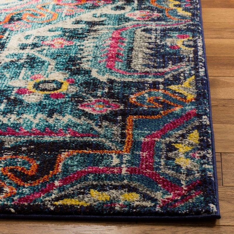 Monaco MNC252 Power Loomed Indoor Area Rug - Blue/Fuchsia - 4'x5'7" - Safavieh.