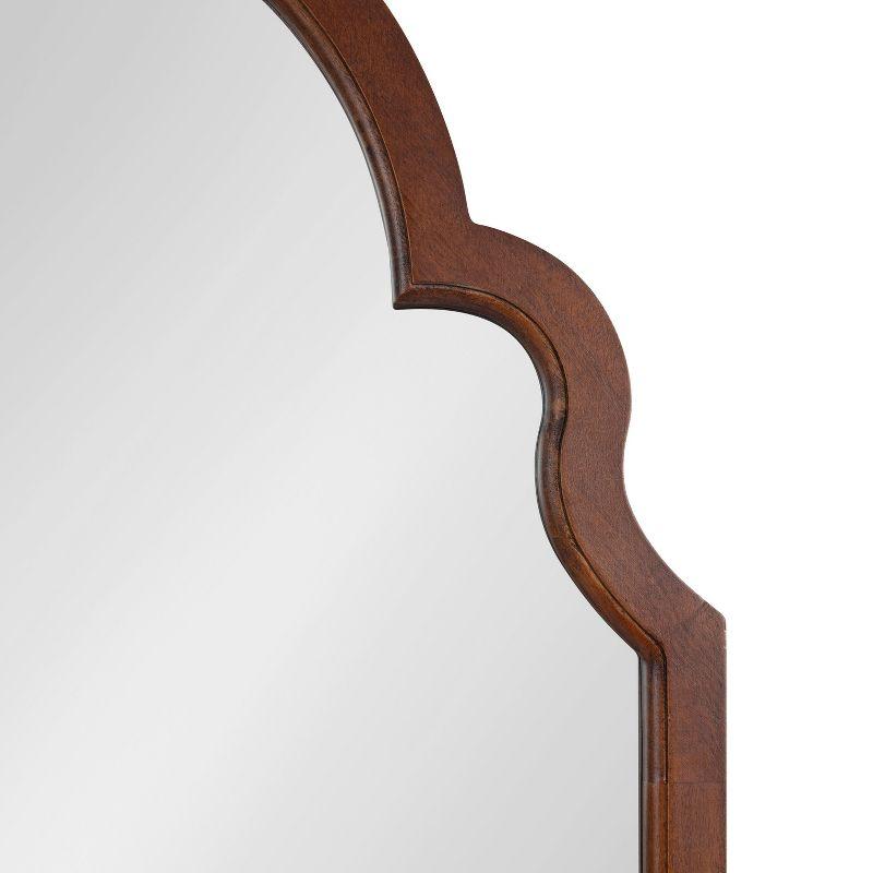 Kate and Laurel Hogan Wood Arch Mirror, 24x36, Walnut Brown