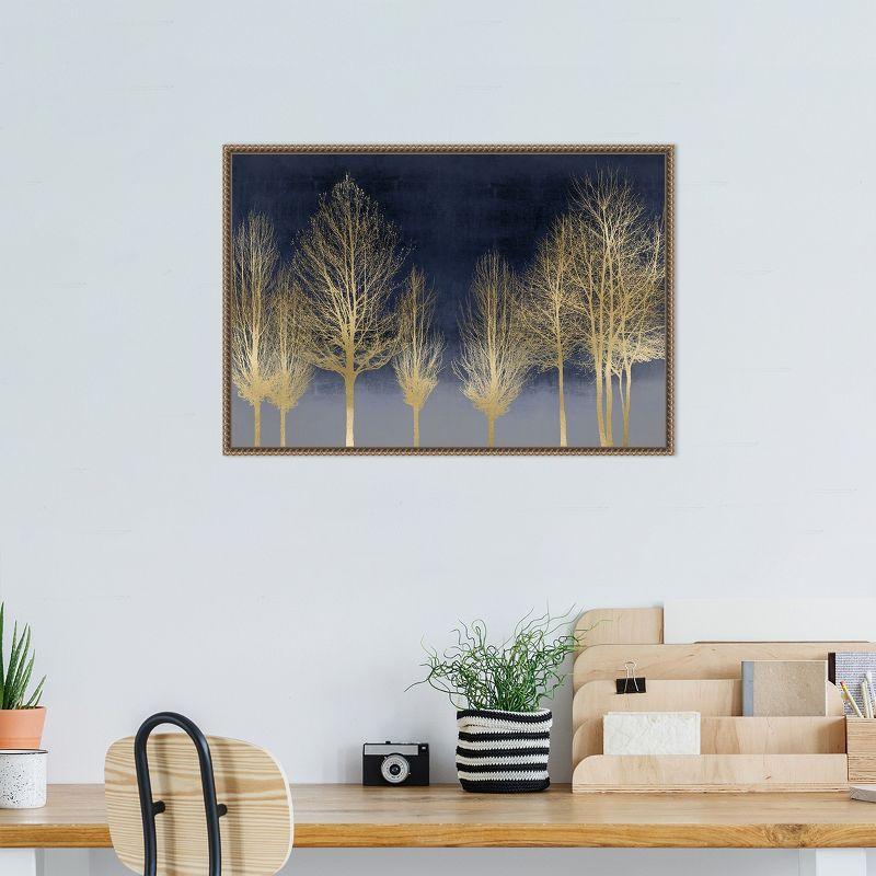 Amanti Art Gold Forest on Blue by Kate Bennett Canvas Wall Art Print Framed 23 x 16-in.