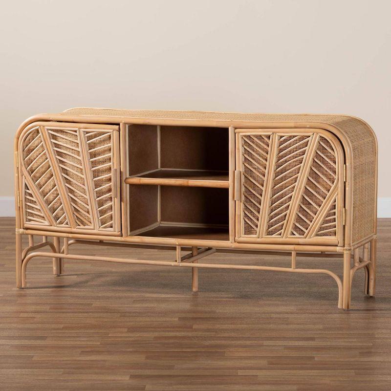 Carabella Natural Rattan Bohemian 2-Door Storage Cabinet