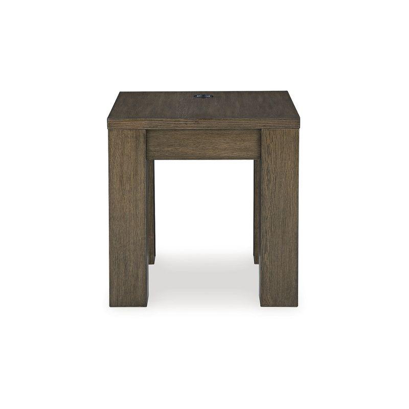 Signature Design by Ashley Rosswain End Table with Wireless Charging, Brown