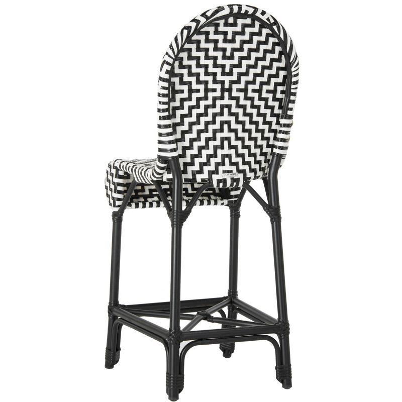 Shea Counter Stool - Indoor/Outdoor - PAT4020 - Black/White - Safavieh