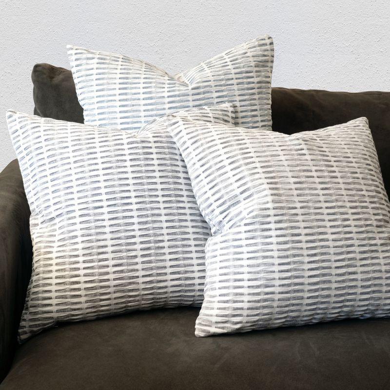 Pleated Please Striped Cotton Pillow Cover