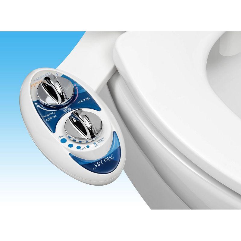 NEO 185 Mechanical Bidet Attachment Blue - LUXE Bidet: Ceramic & Metal, Easy Install, Hygienic Toilet Seat Kit