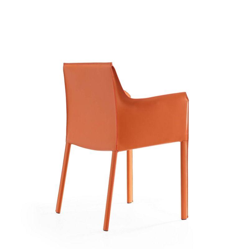 Paris Coral Saddle Leather Upholstered Metal Armchair