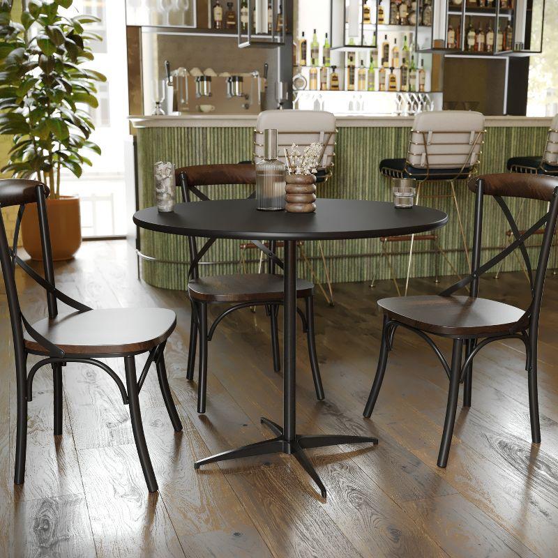 Flash Furniture Marrel Round Wood Cocktail Table with Columns by Flash Furniture