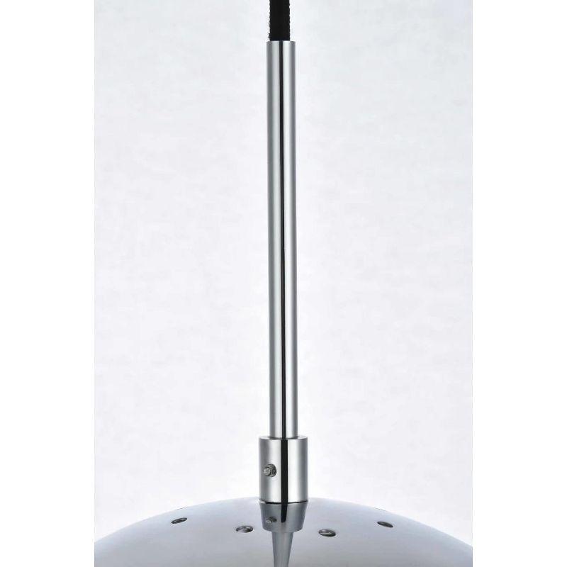 Elegant Lighting Eclipse 1 Light Chrome Pendant With Frosted White Glass