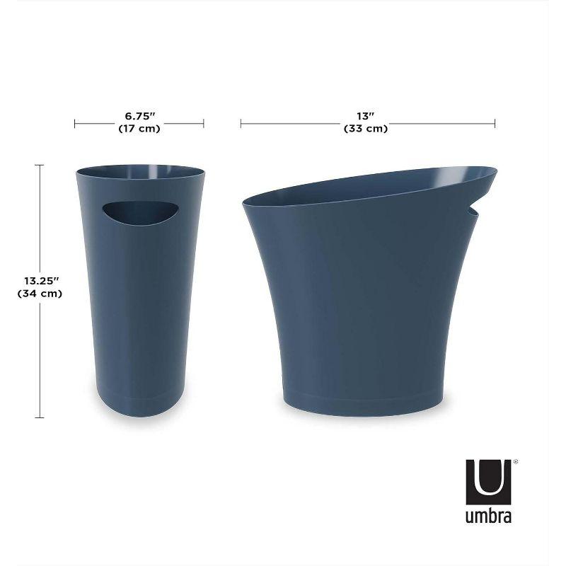Skinny Plastic Open Waste Basket - 2 Gallons