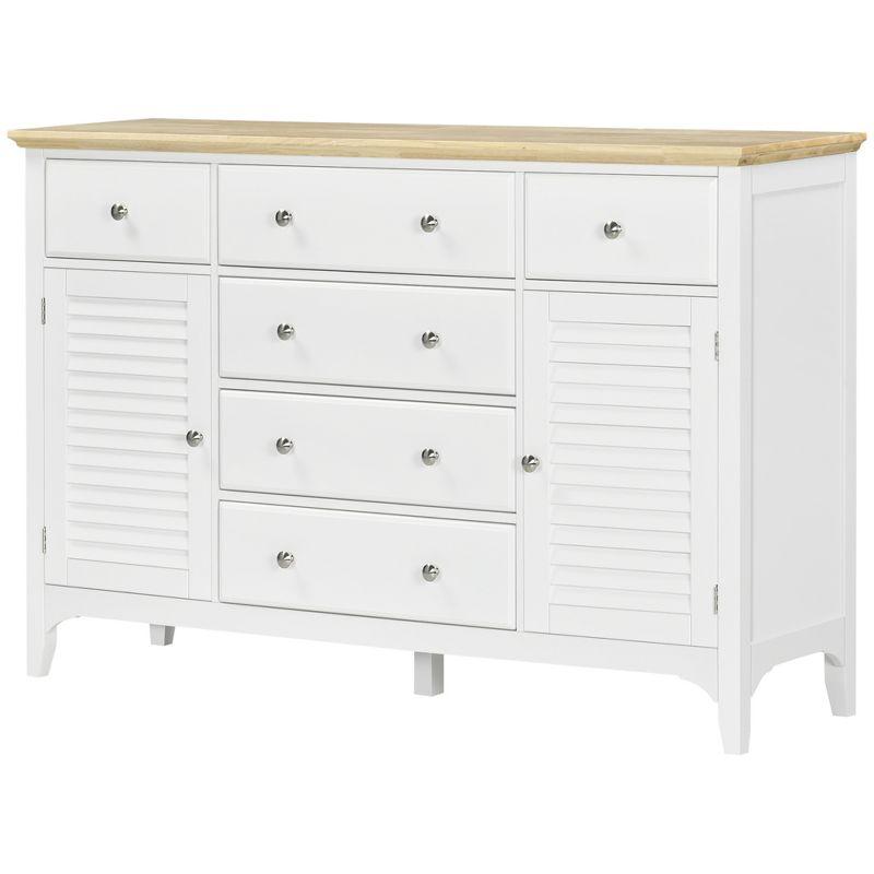 HOMCOM Modern Sideboard with Drawers, Buffet Cabinet with Storage Cabinets, Adjustable Shelves for Living Room, Kitchen