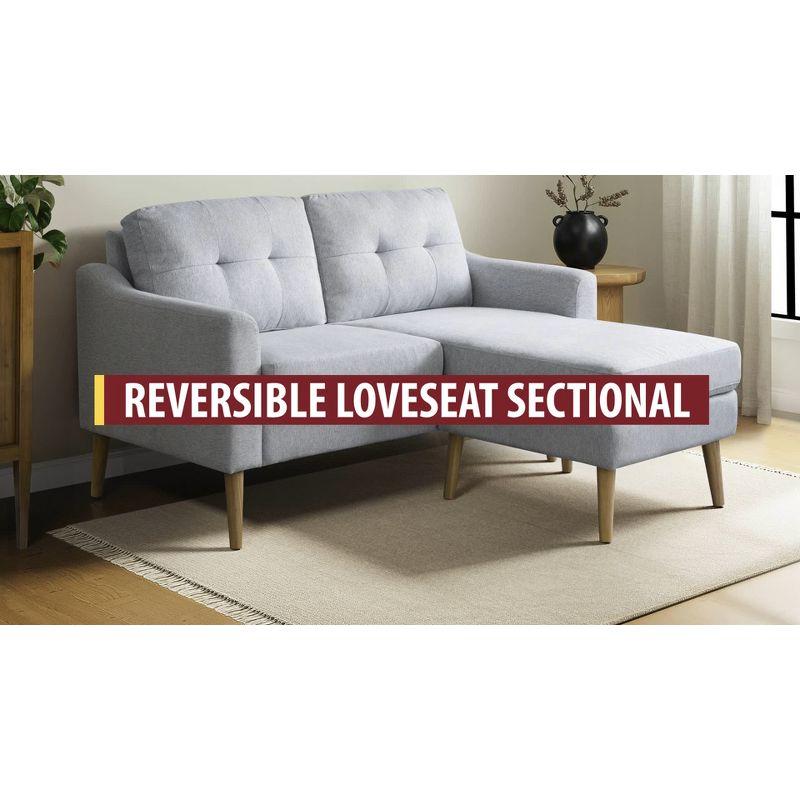 Serta Bellamy 2 in 1 Convertible Loveseat Chaise and Ottoman