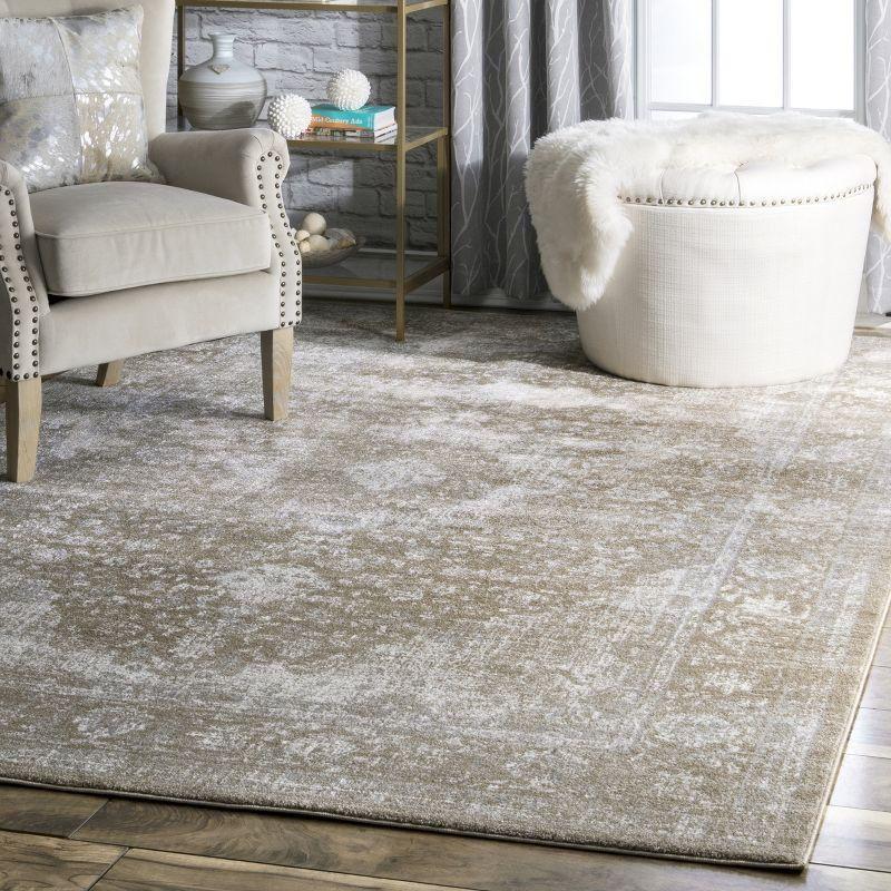 Nuloom Verona Oriental/Persian 5x7 Indoor Area Rug for Living Room Bedroom Dining Room Kitchen, Brown/Off White