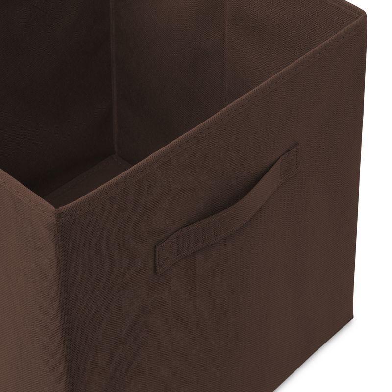 Casafield Set of 6 Collapsible Fabric Storage Cube Bins, Brown - 13" Foldable Cloth Baskets for Shelves and Cubby Organizers