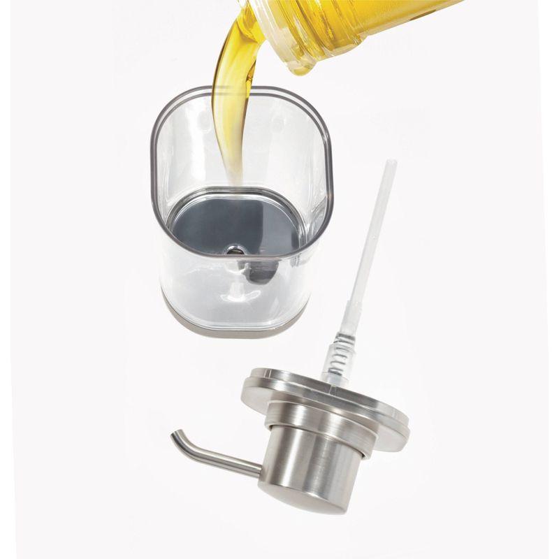 iDesign iDesign Hand Soap Dispenser - Refillable Liquid Soap Dispenser, Clear/Brushed Nickel