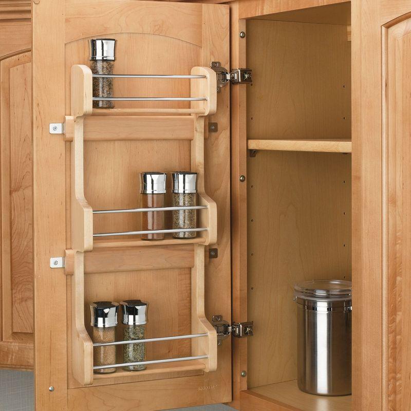 Maple Wood 3-Shelf Cabinet Door Spice Rack