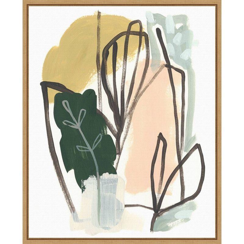 Tropical Abstract Botanic-Inspired Framed Canvas Wall Art