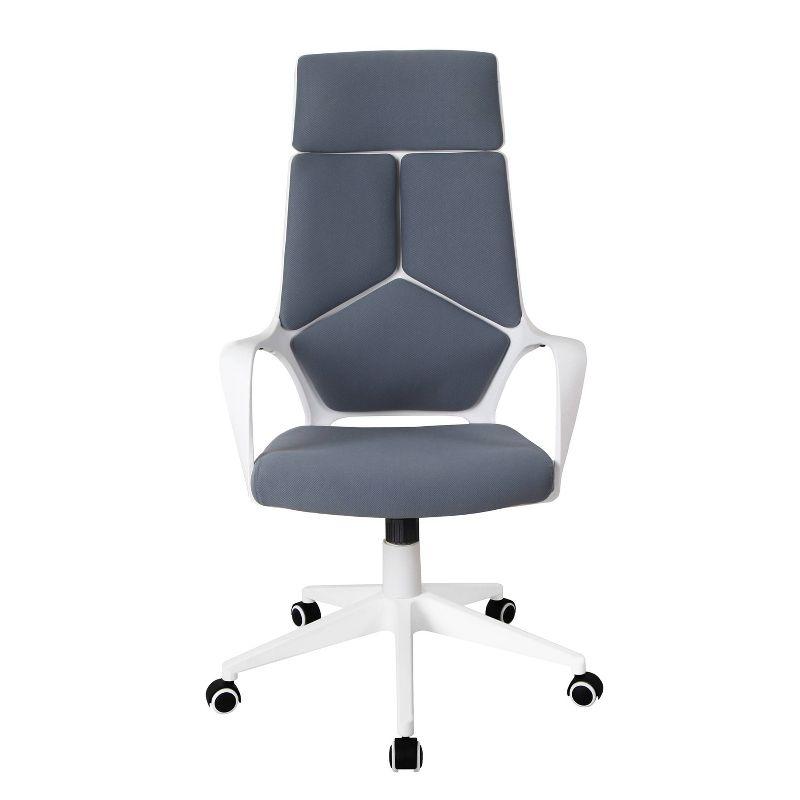 Modern Studio Office Chair Gray/White - Techni Mobili: Swivel, Adjustable, Ergonomic with Nylon Base