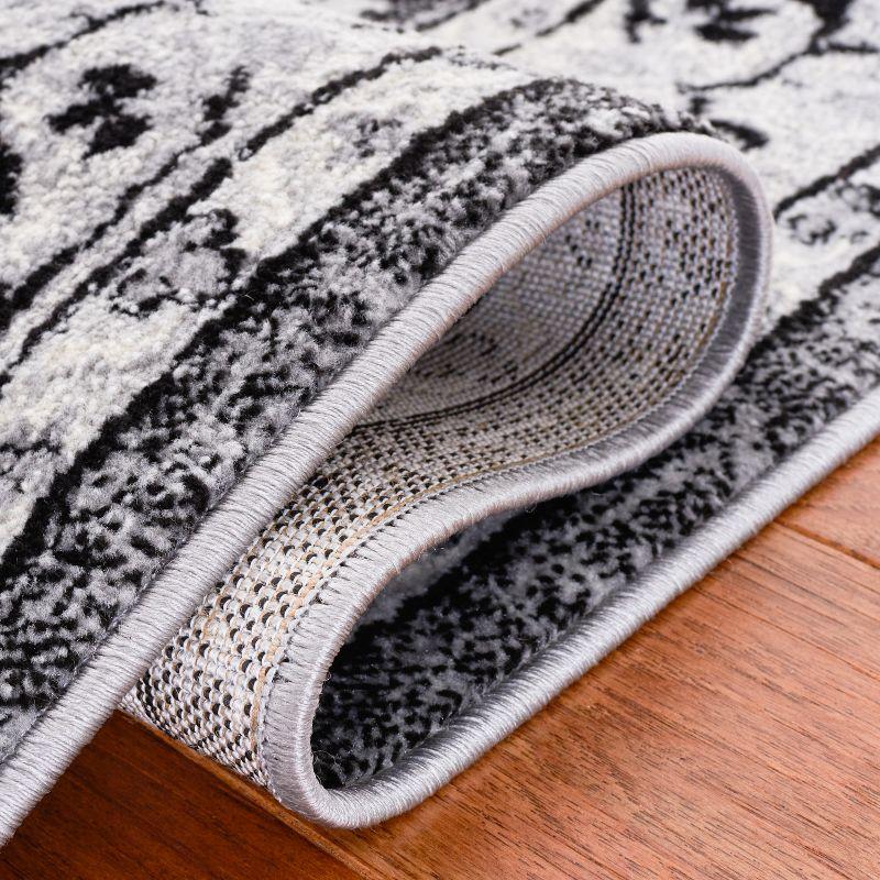 Brentwood BNT853 Power Loomed Indoor Area Rug - Black/Ivory - 8'x10' - Safavieh