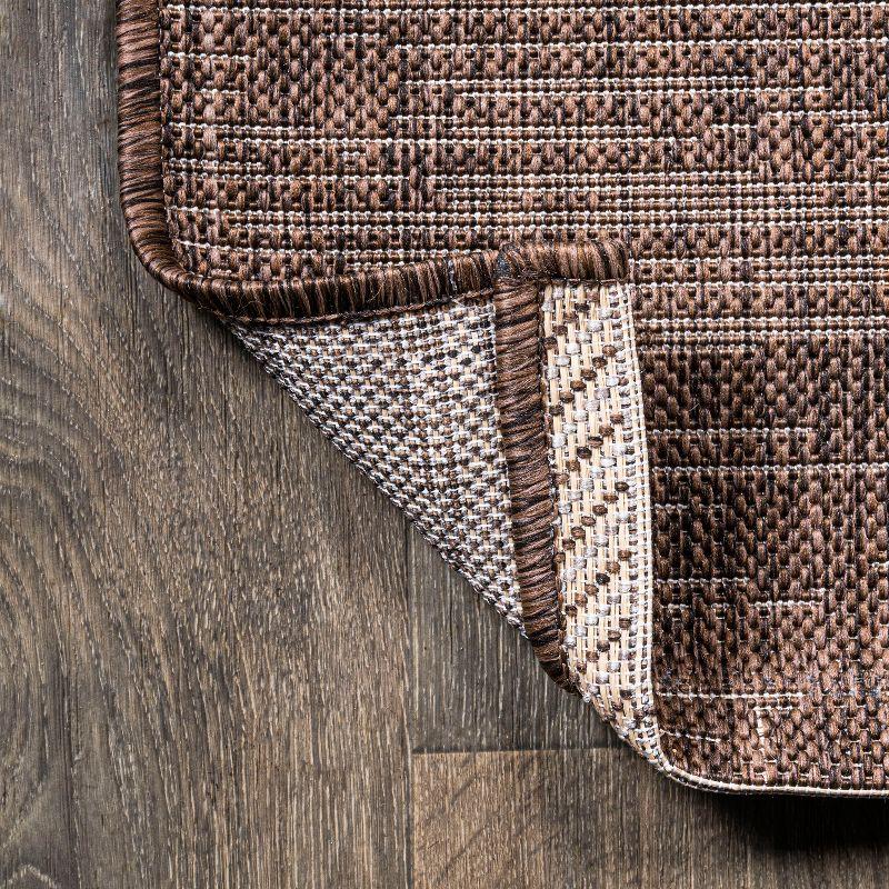 3'x5' Tavira Modern Strie' Indoor/Outdoor Area Rug, Brown/Beige - JONATHAN Y