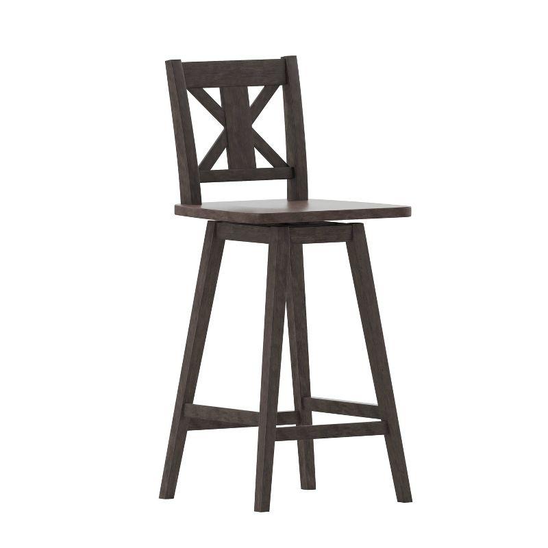 Taylor & Logan Bakersville Modern Farmhouse Wooden Swivel Bar and Counter Stool