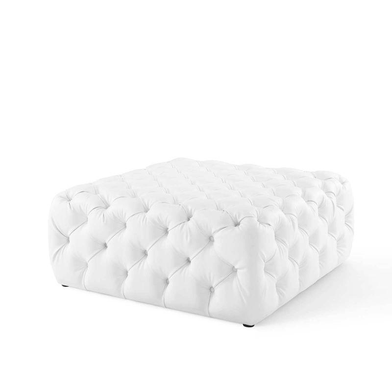 Anthem Tufted Button Large Square Faux Leather Ottoman by Modway